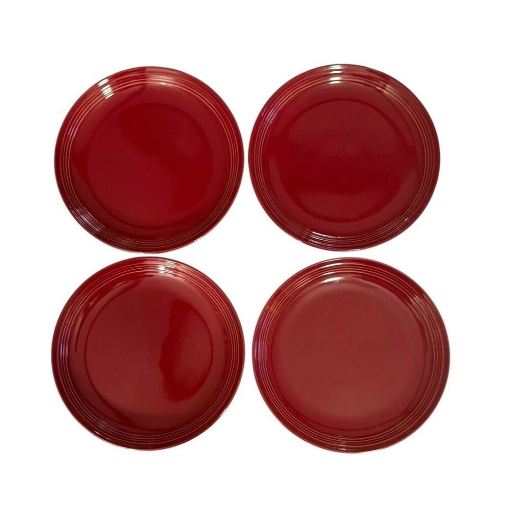Mainstays Chiara Red Stoneware Dinner Plates Set of 4 10.5"